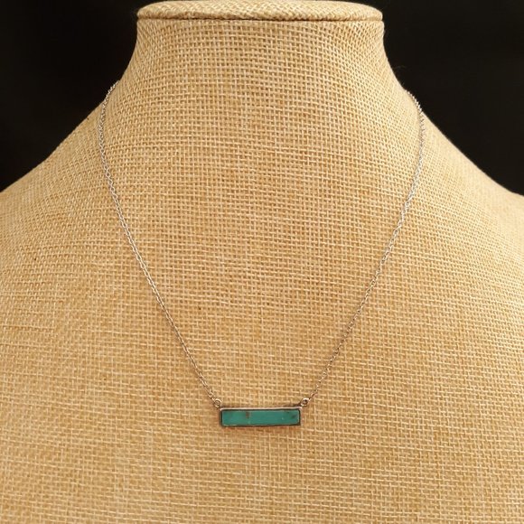 Pura Vida Jewelry - Pura Vida Sterling Silver 925 Turquoise Bar Necklace